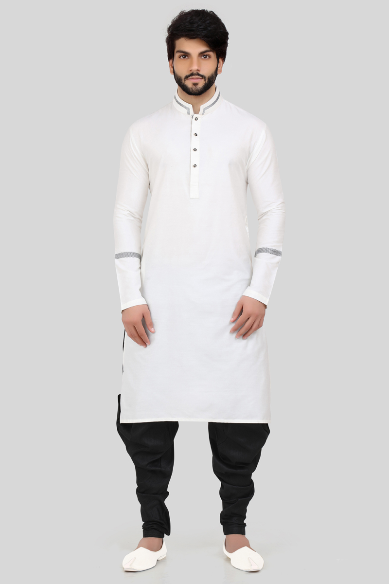 Buy Eid Special Men Kurta In White With Dhoti Online MKPV0628