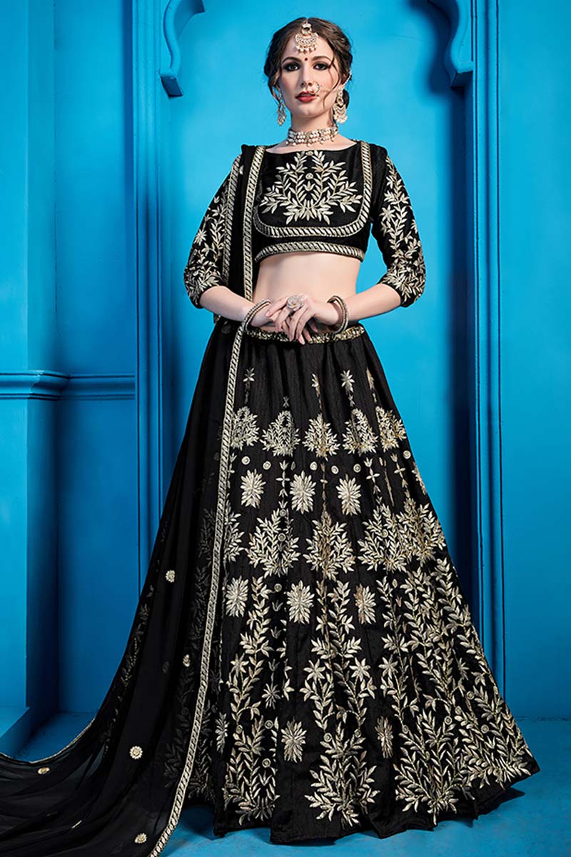 Exclusive Banglori Silk 2024 Lehenga Choli With Embroidery Work And 5mm Sequence Work And Georgette Dupatta With Lace Border For Women