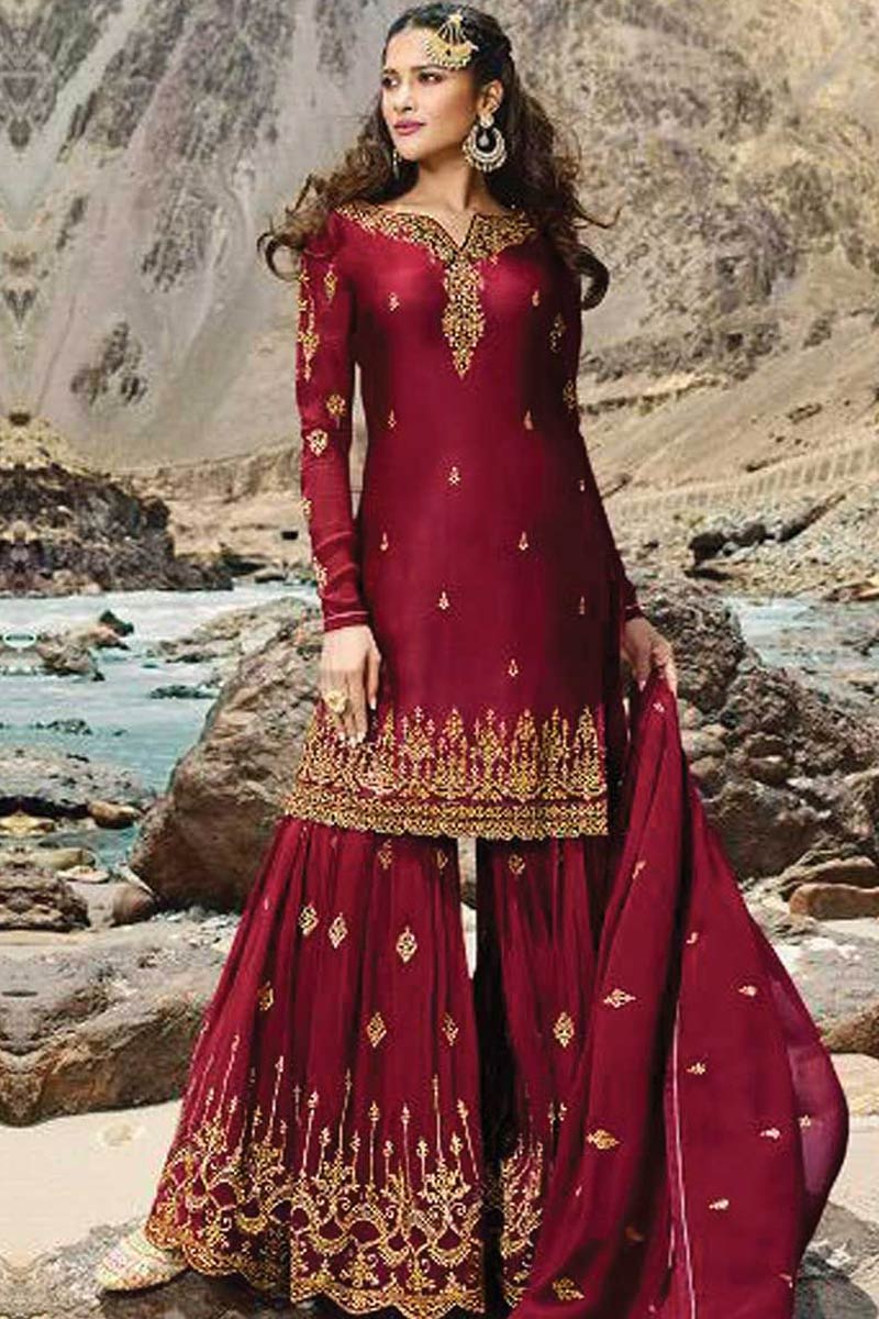red colour sharara