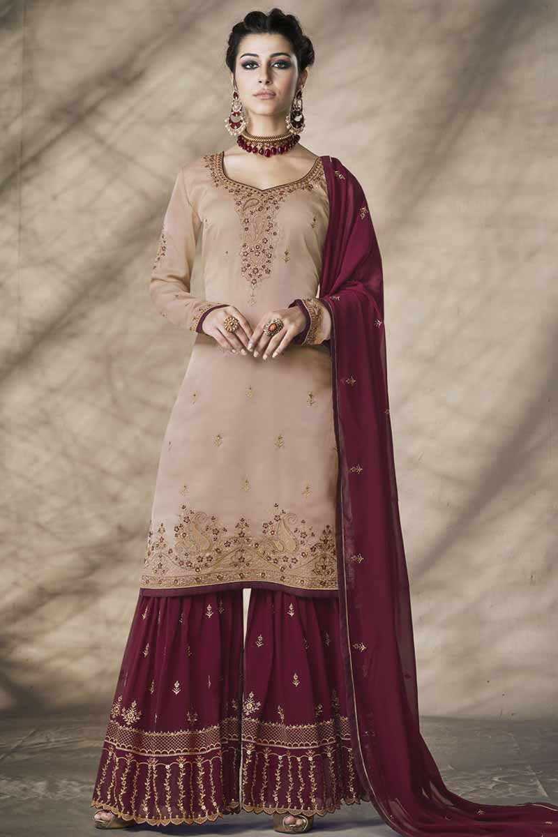 gold sharara suit