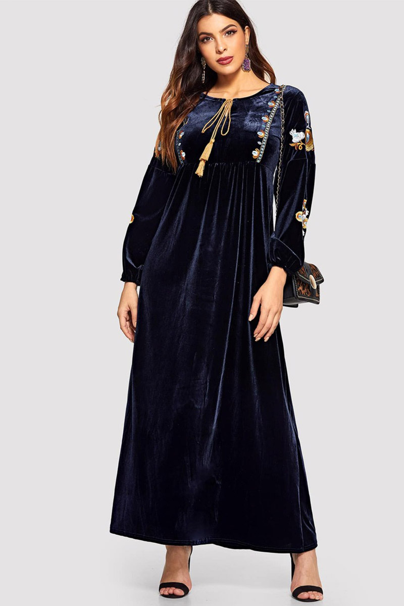 Midnight Blue Velvet Gown Hot Sale, UP ...