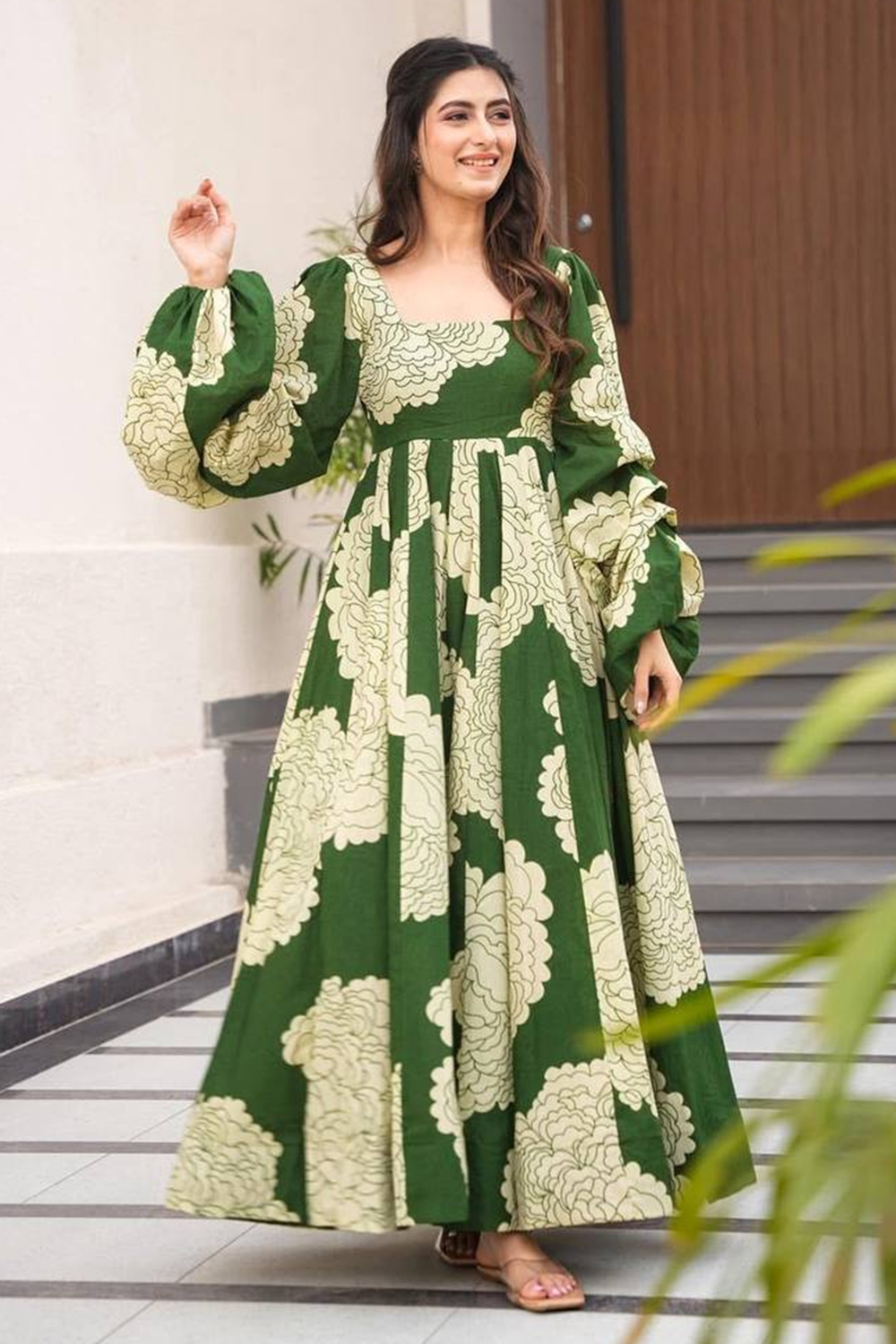 green knit dresses Trace Beaded V Neck Maxi Dress in Fern main image 0