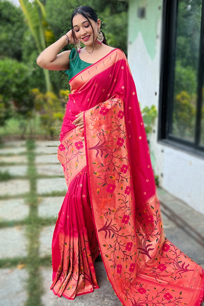 Red Designer Sabyasachi Saree ,Party orders Wear Stunning Look Saree ,Banarasi Silk Saree ,Paithani Saree Faux Georgette febric with Sequnce work