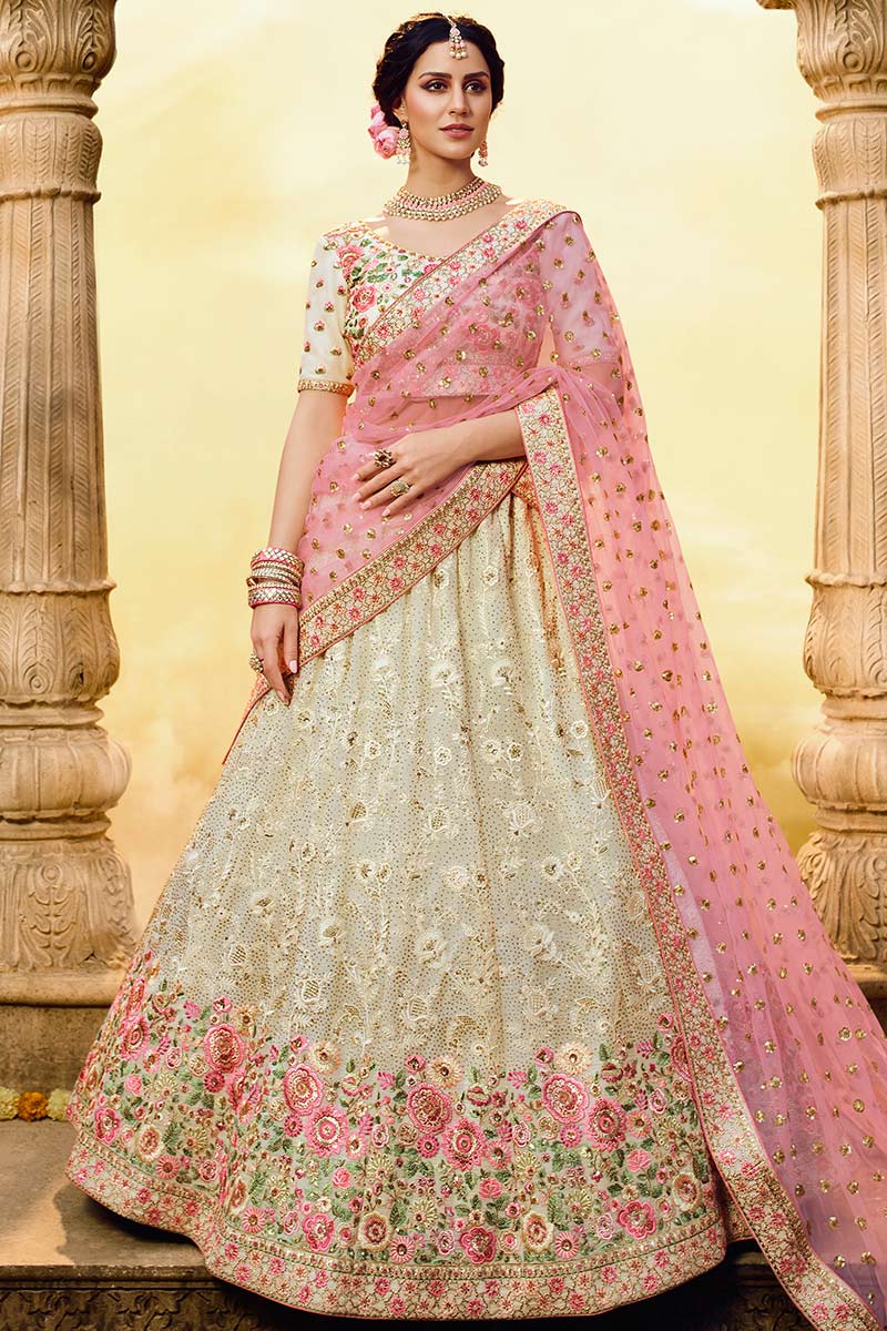 Off white lehenga choli shop