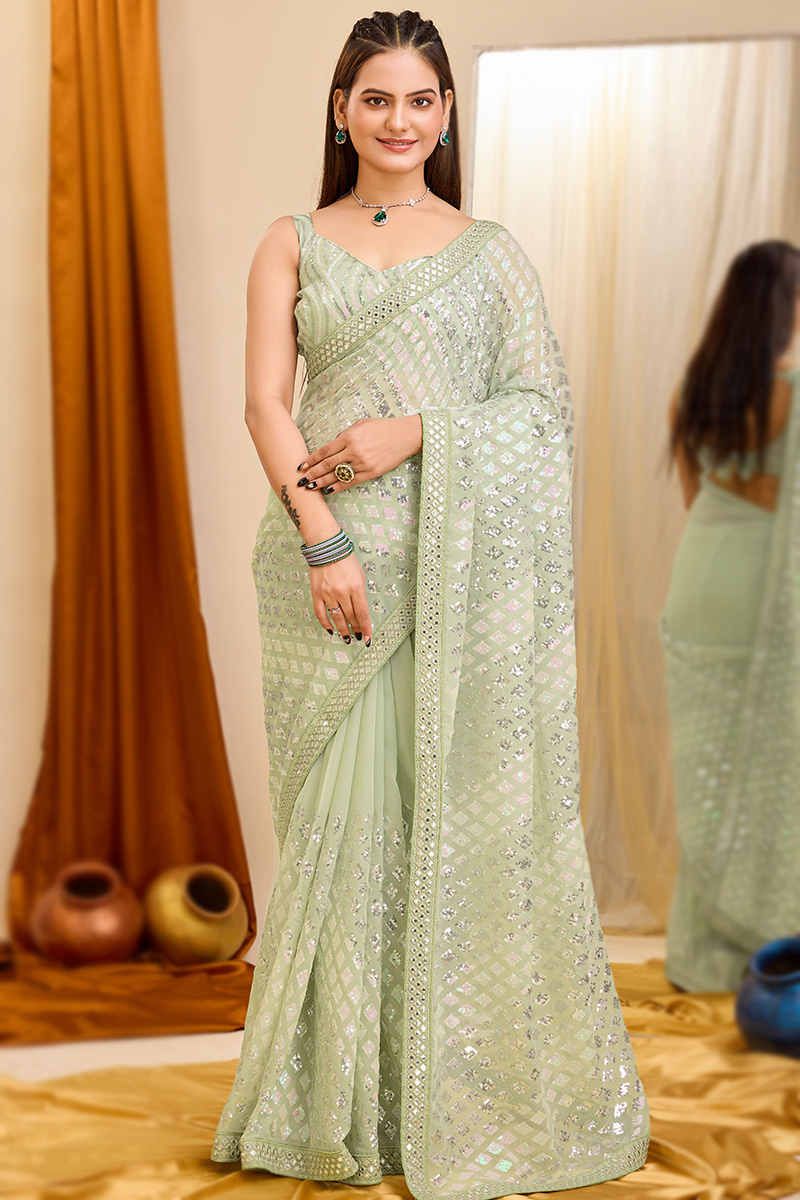 georgette potli saree