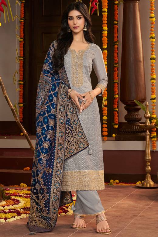 grey eid dresses Color & Outfits For Functions and Ramadan 2026 grey dress hijab combination