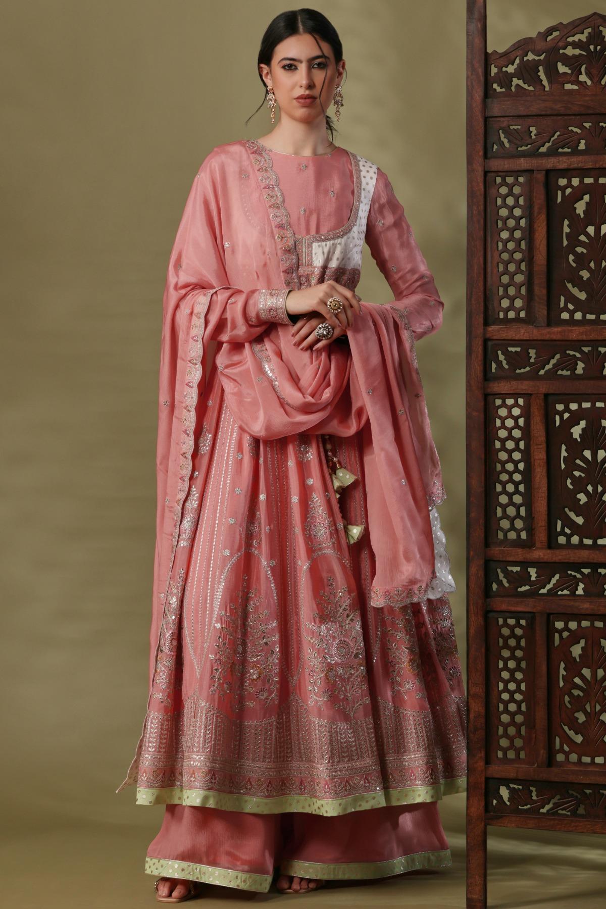 Buy Pink Chiffon Pakistani Wedding Clothing Online for Women in USA