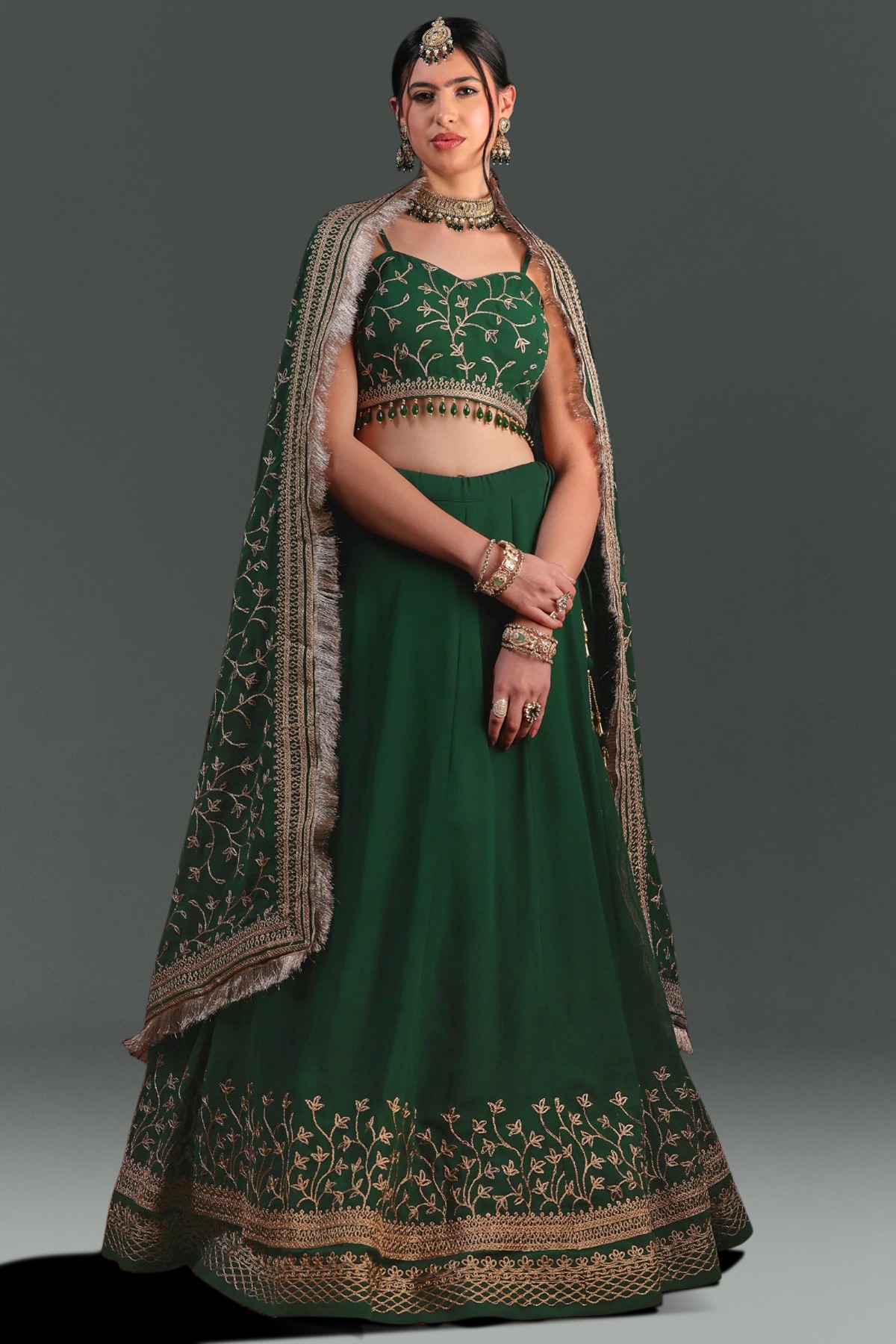 emerald green and gold dress for wedding Lady Black Tie - Leanne Midi Dress - Emerald Green main image 1