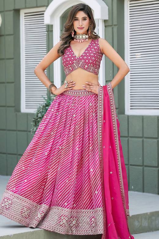 hot pink indian dress Buy Leheriya Dresses Online for Women in USA MD3.4