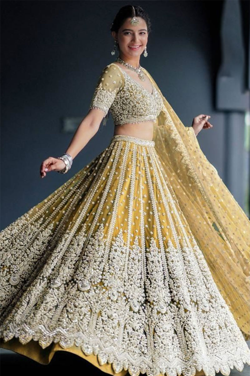 Net ghagra dress hot sale