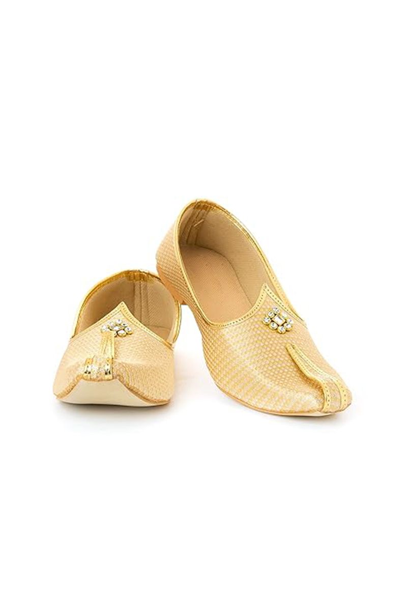 Traditional Dark Beige Men's Punjabi Mojari