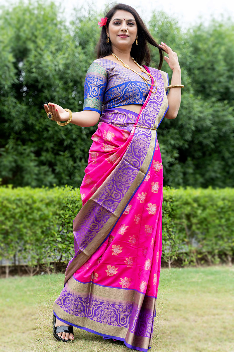 Pink bridal pattu saree best sale