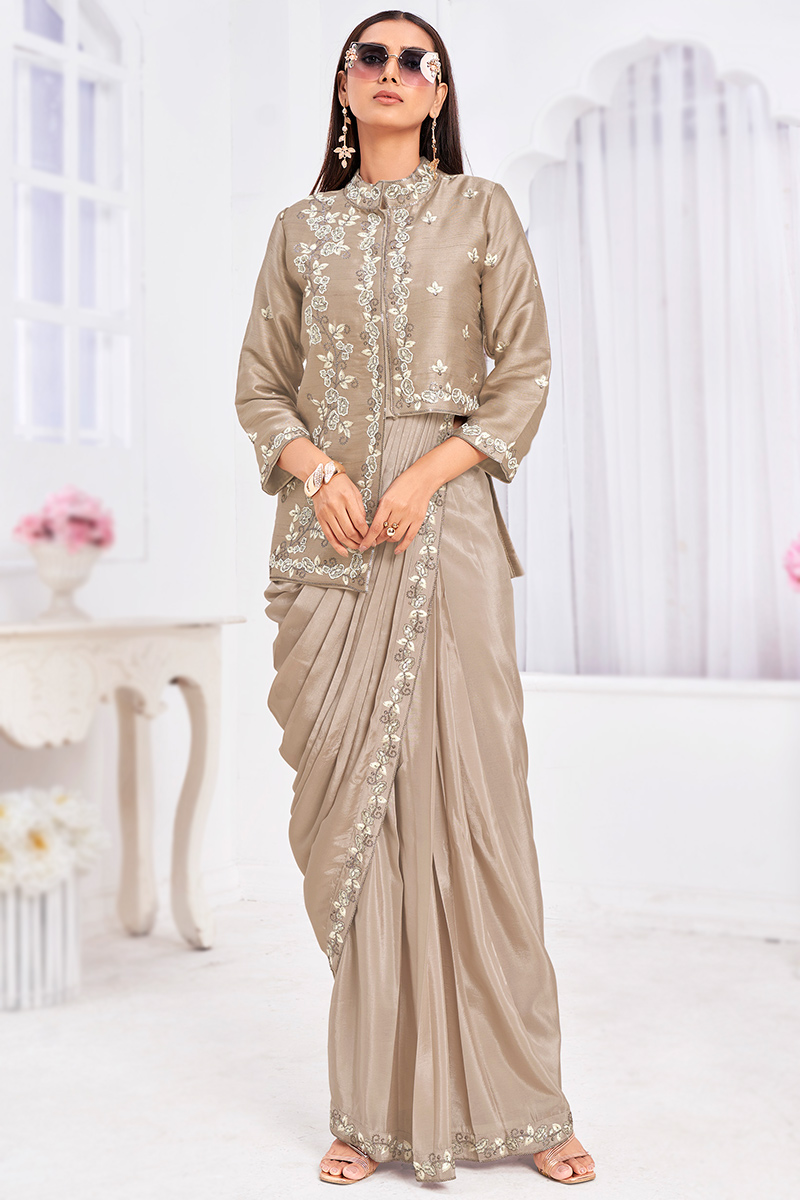 Saree Blouse Coat Collar Designs Net Sleeves Net Collar Blouse