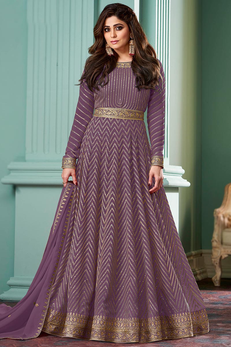 lavender colour anarkali