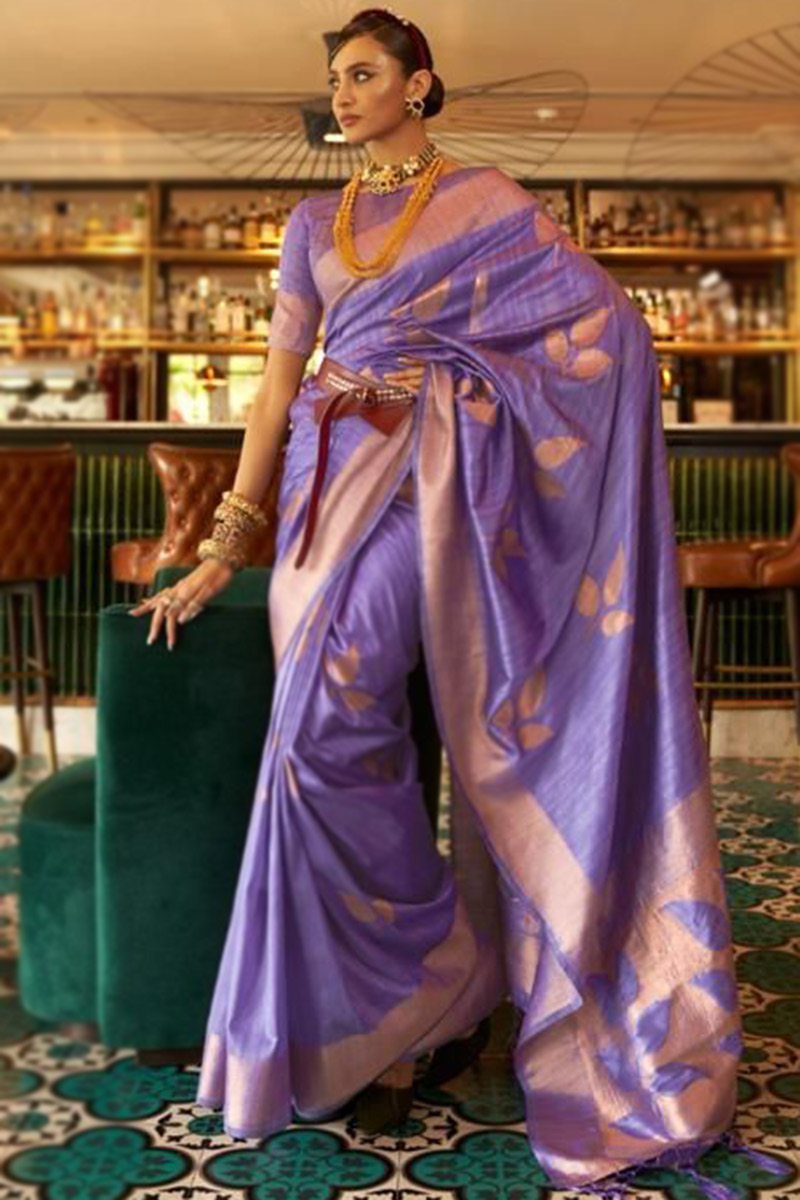 Lavender Colour Silk Saree Outlet Sales