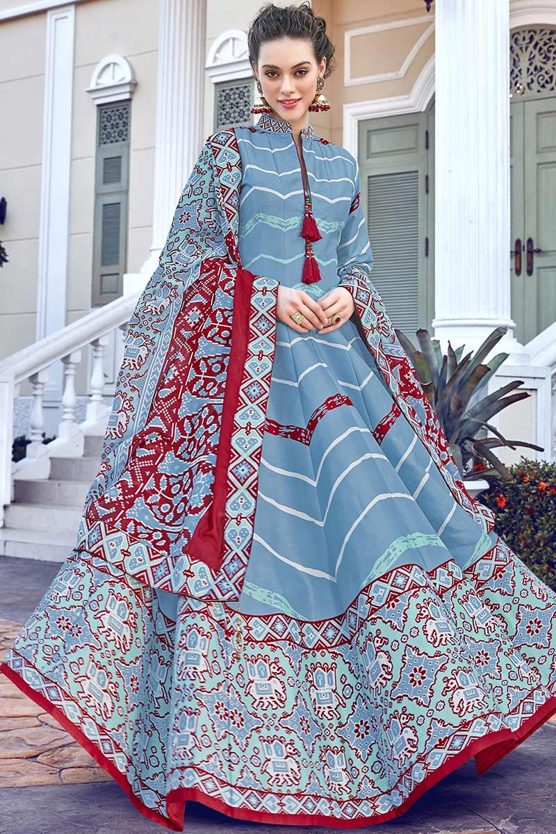 Cotton silk anarkali suits best sale