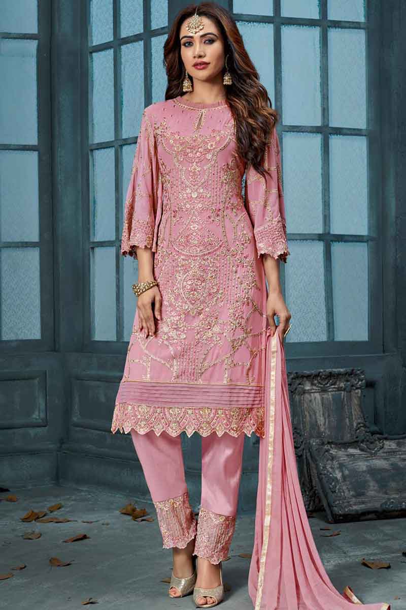 baby pink cigarette pants