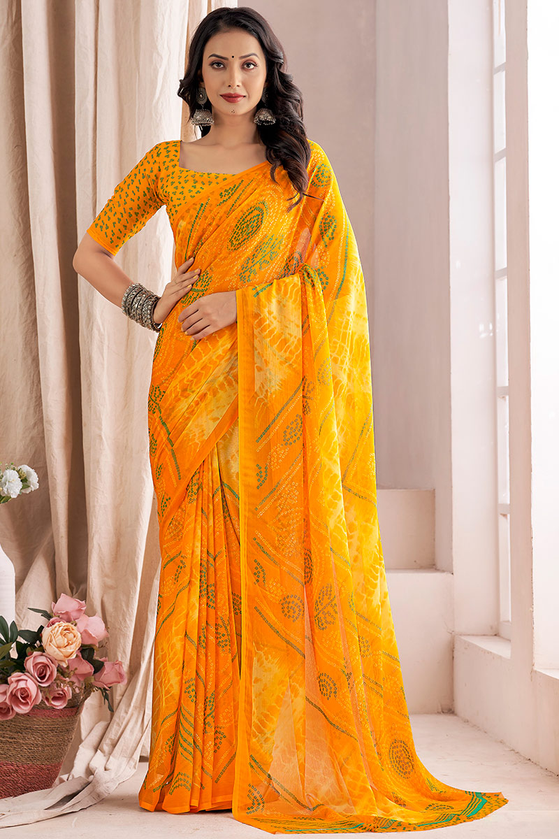 Exclusive Chikankari Yellow Chiffon Saree Ethnic Designer Bridal Party Wear top Sari