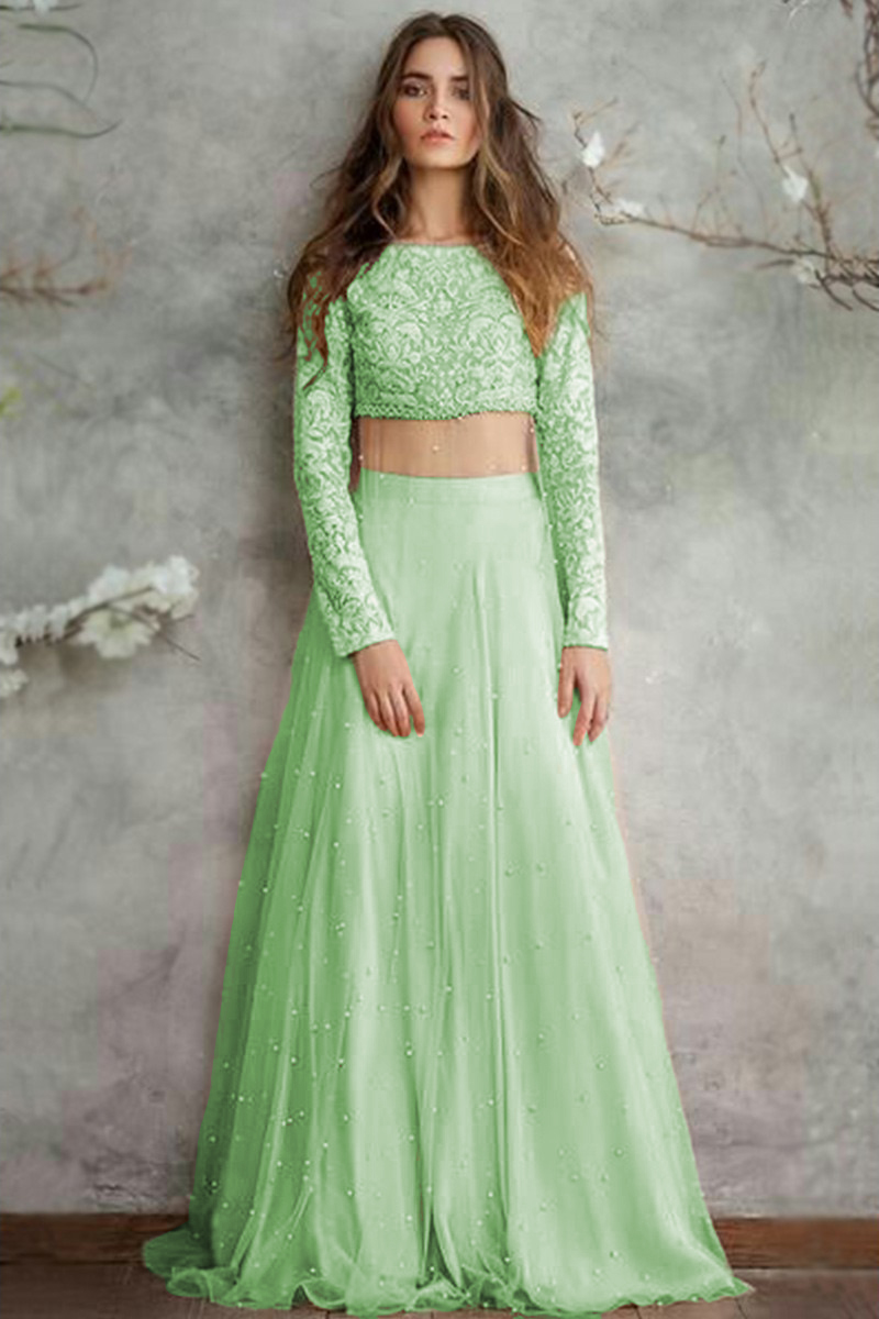 Crop top anarkali dress hotsell