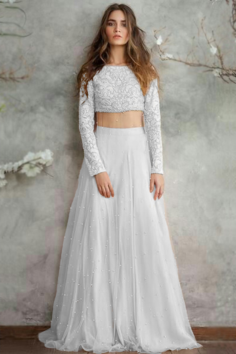 Crop top anarkali dress sales