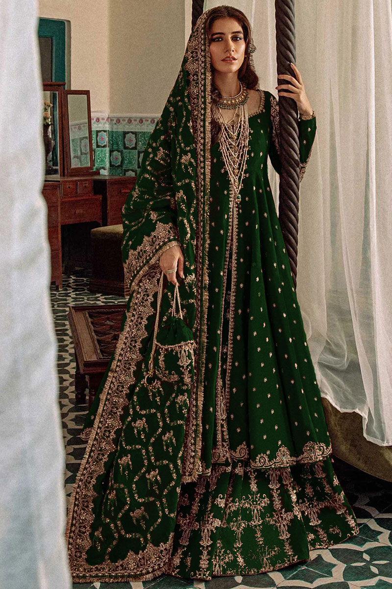 Green pakistani wedding dresses online