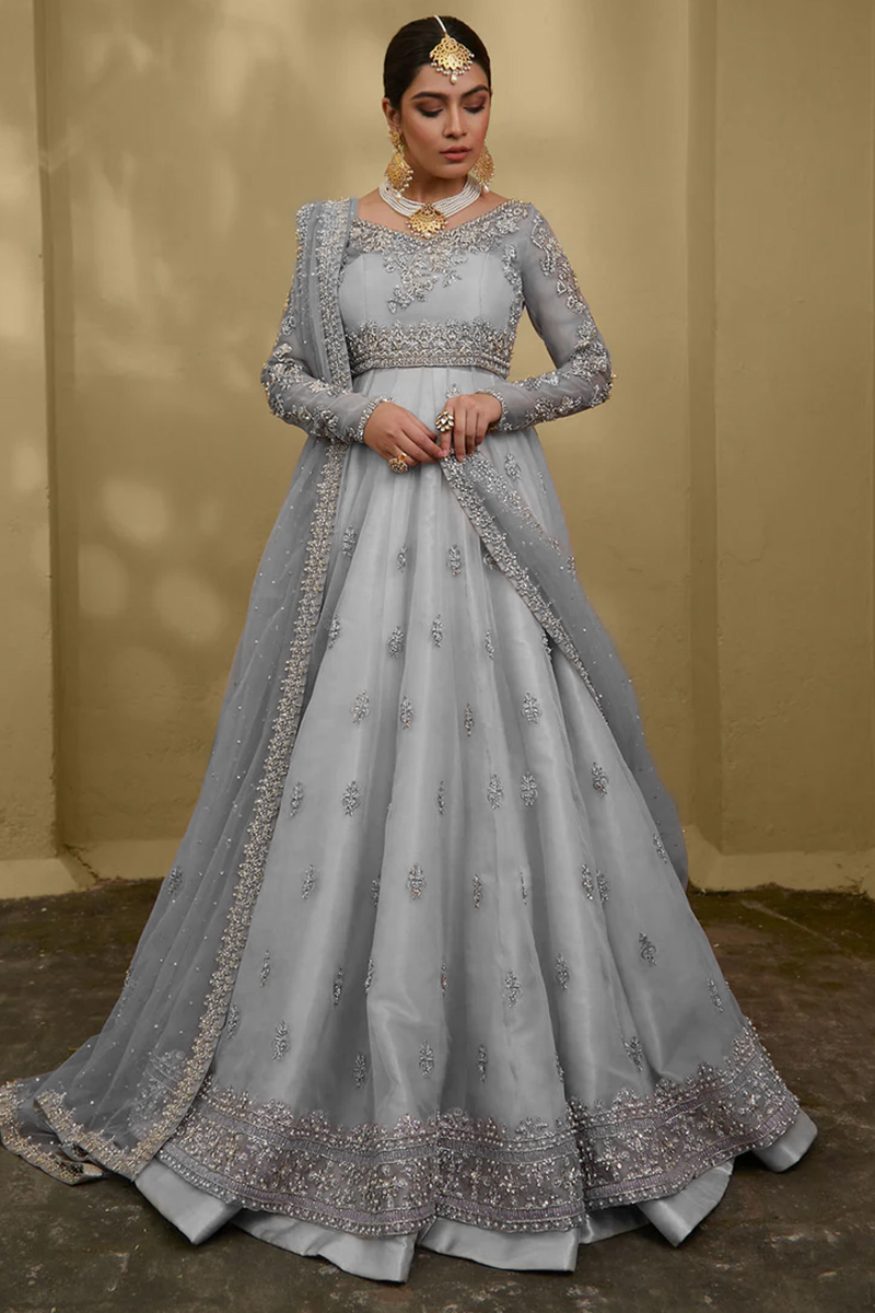 Divas Fashion Embroidered Grey Wedding Lehenga Choli LLCV110166