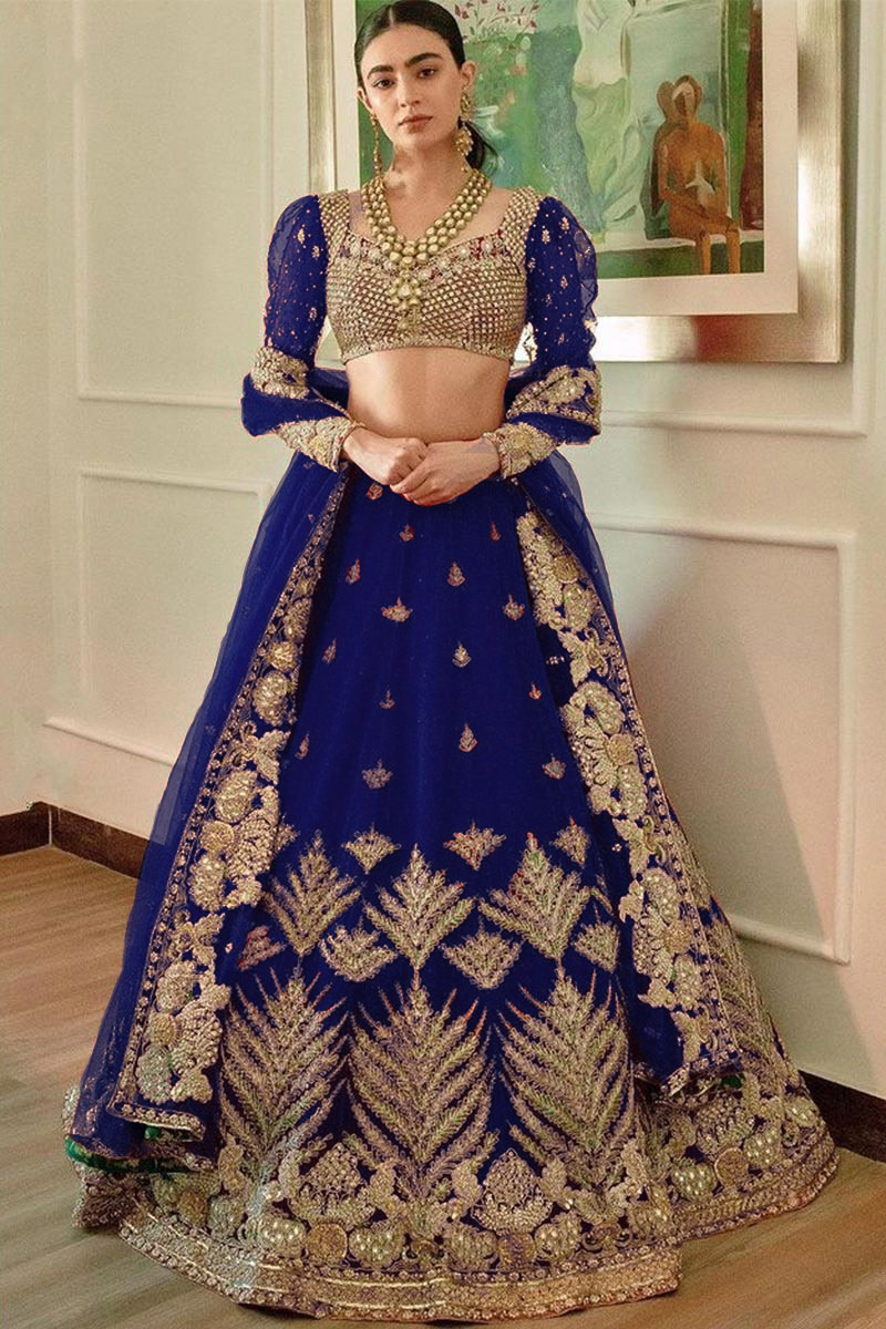 Bridal blue lehenga discount