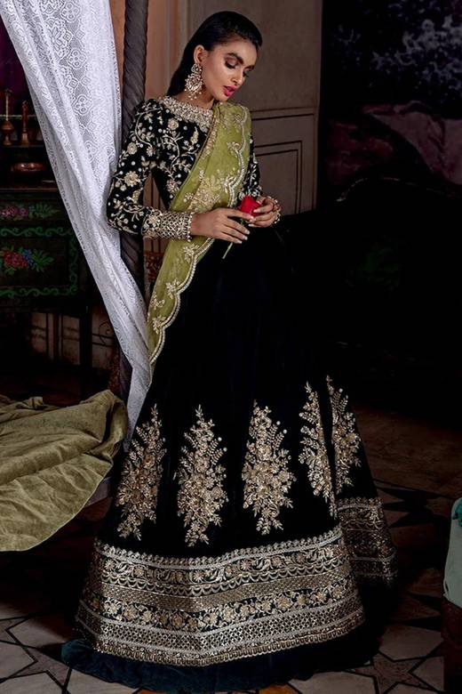 bride black wedding dress pakistani Bridal Dresses for Brides Size:UK 12-14 The kameez in an red formal dress IdealHouse Black 54 Inch
