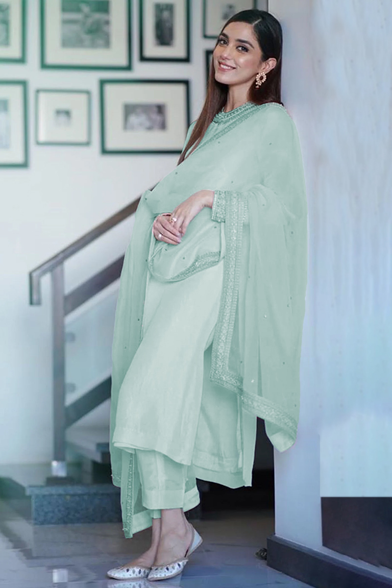 slim fit dress slacks Traditional Green Gharara and White Kameez Pakistani Eid Dress Custom Sizes