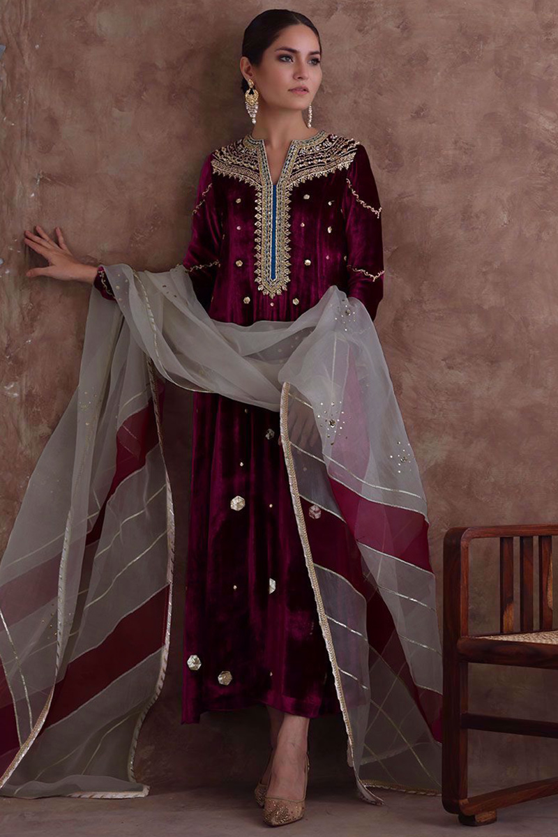 Magenta pakistani dresses hotsell