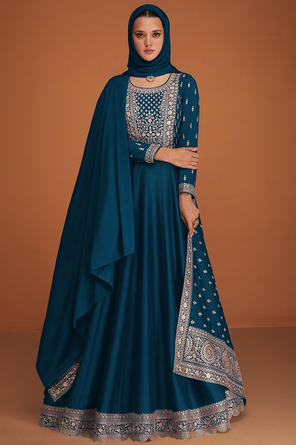 peacock blue hijab