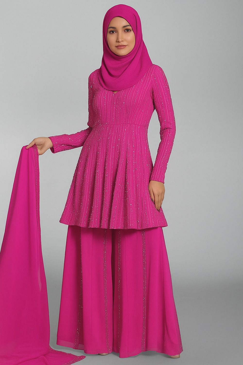 bridesmaid hijab pink