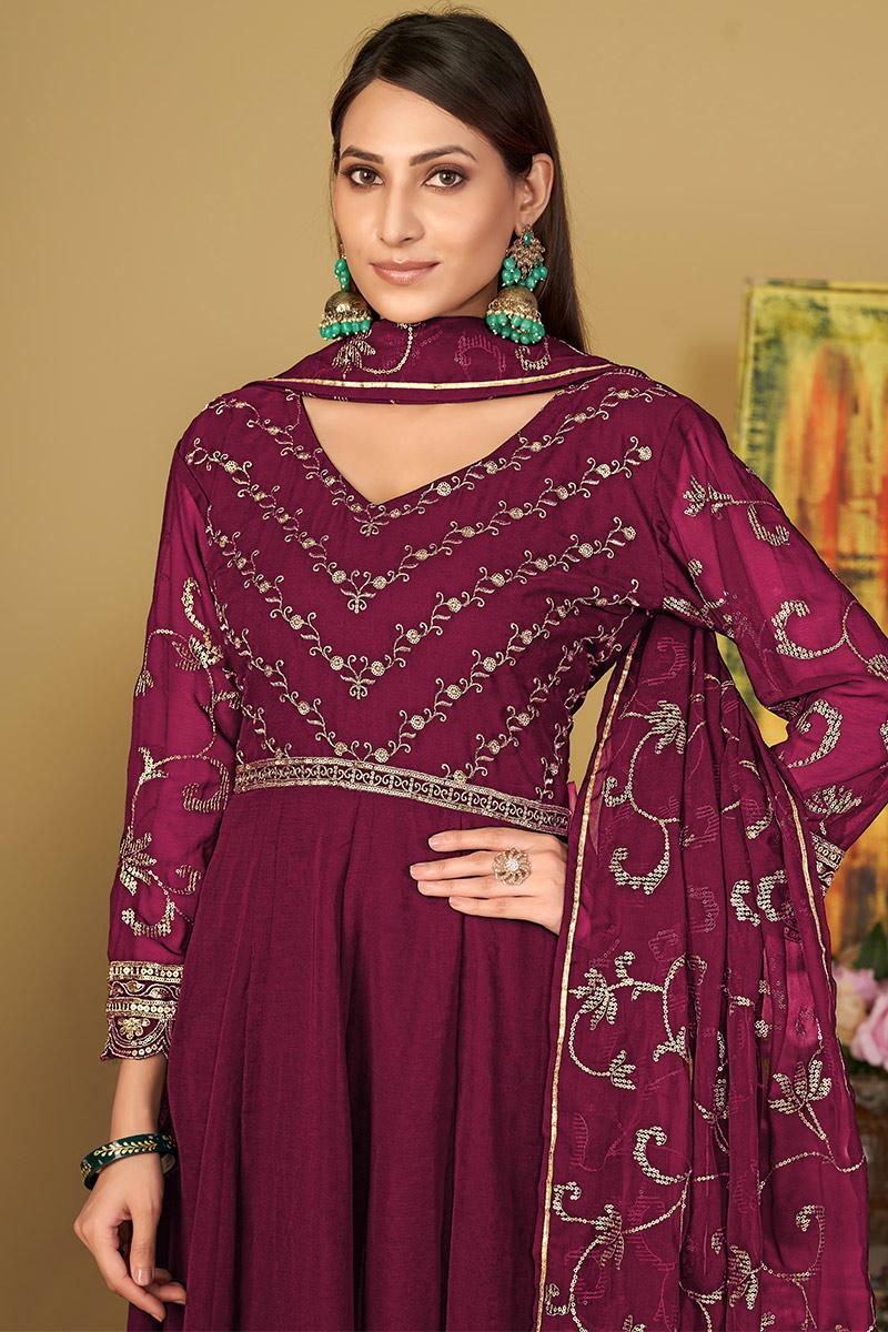 Jupe Oscar De La Renta - Taille 6P (Petite) - Magenta/noir, Broderies Et Paillettes - Occasion Très Bon état