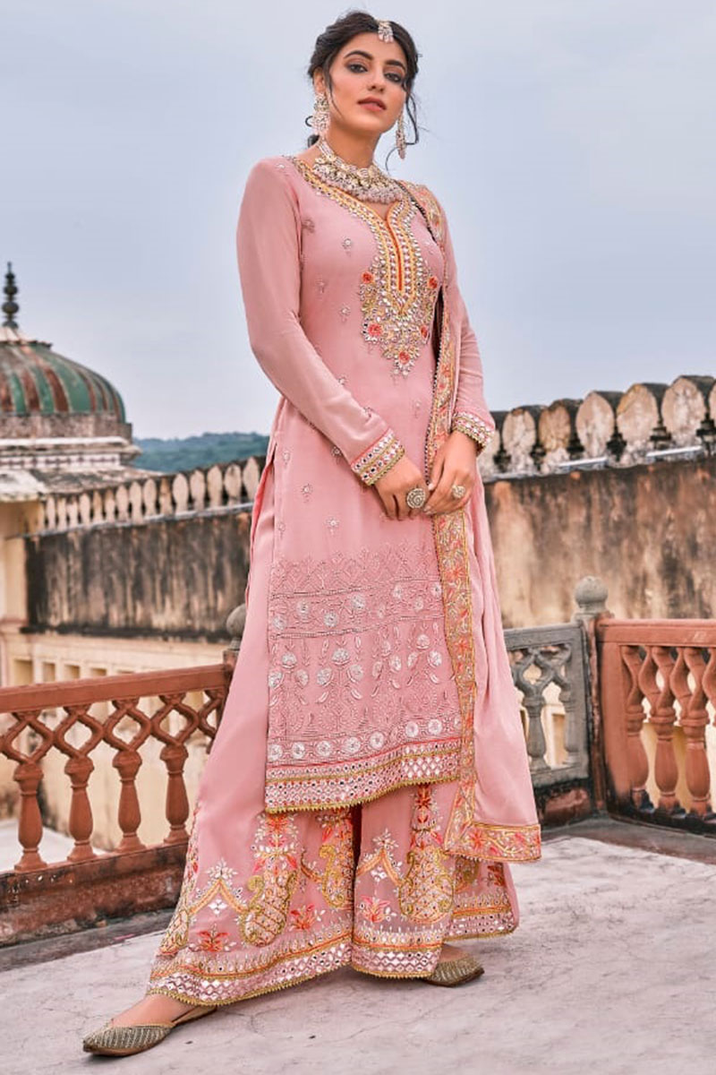 Buy Dress Georgette Light Pink Sharara Suit LSTV114086
