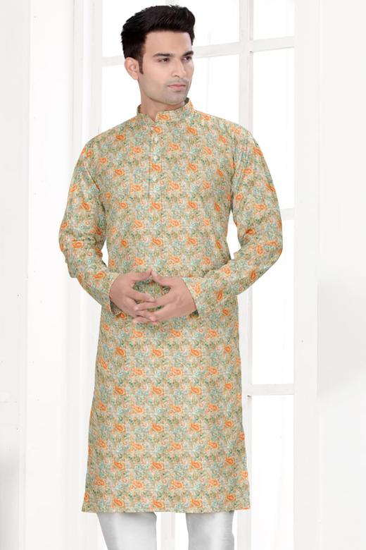 Multi Color Cotton Men Kurta Pajama for Party Wear