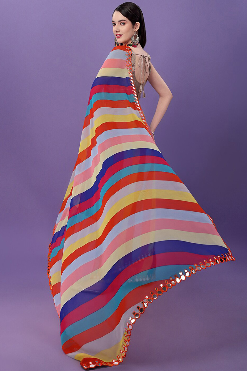 Multi Color Georgette Printed Light Weight Saree SARV170872