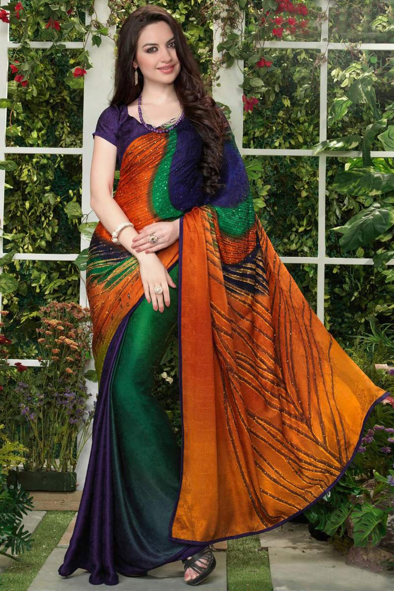 Poly crepe saree top