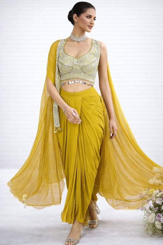 modern dhoti style dresses for ladies Buy Yellow Indian Online Women in USA non