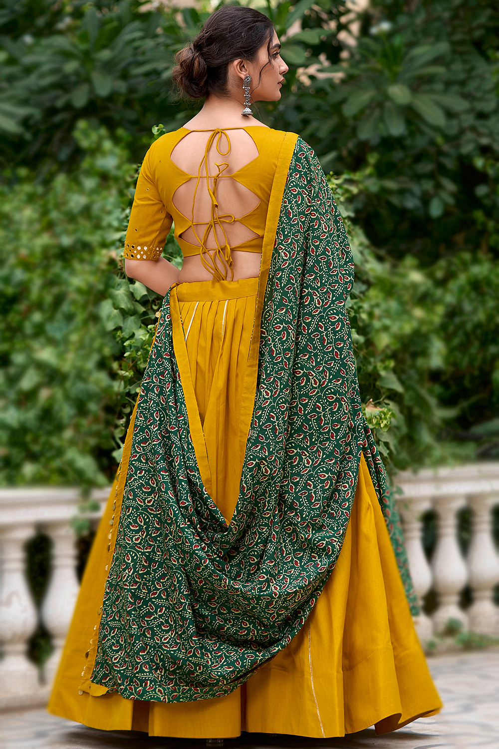 Mustard Yellow Cotton Flared Style Lehenga With Gota Patti Mustard Yellow Cotton Flared Style Lehenga With Gota Patti