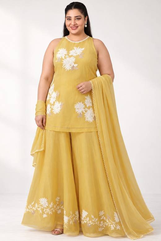 haldi dress for plus size ladies Shop Outfits occasion: quinceanera