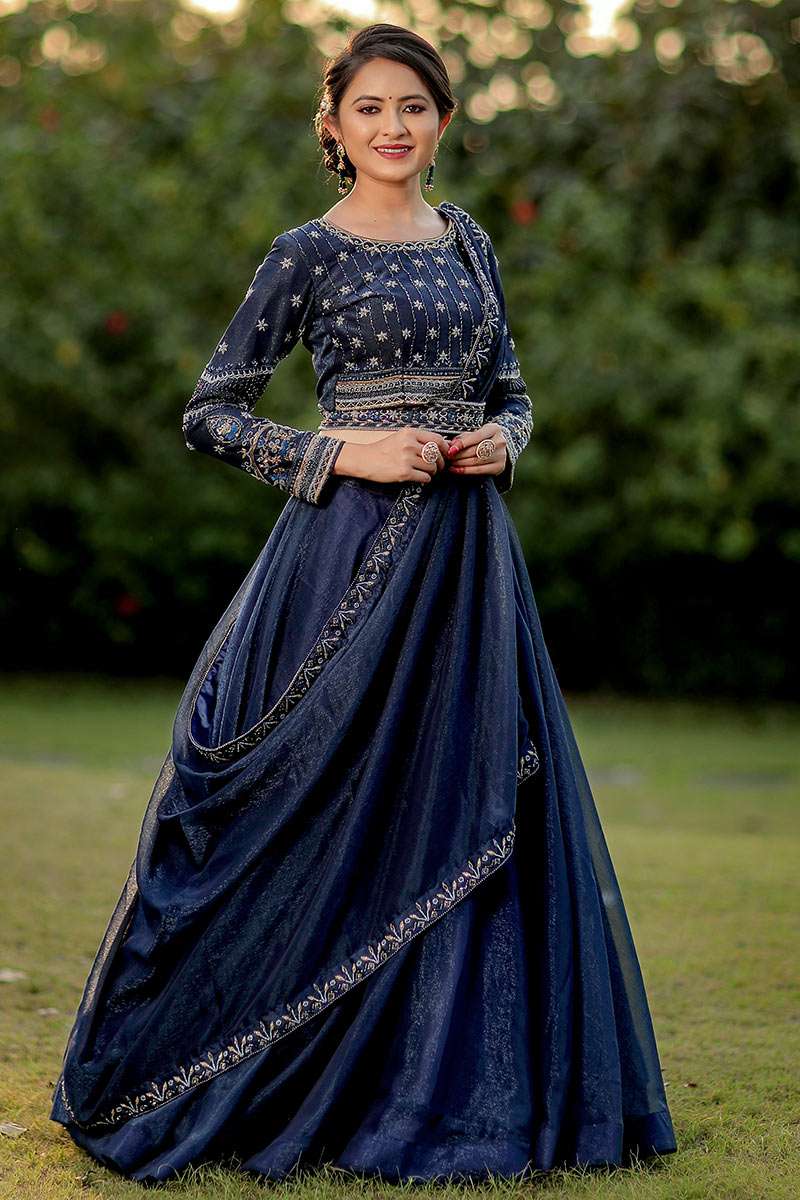 navy blue dress shirt women Texture Balloon Sleeve Blouse-Navy | Women's Tops