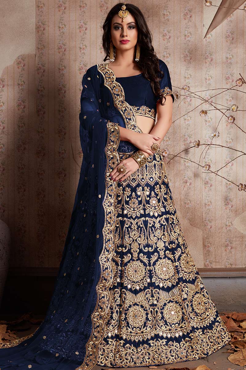 Navy lengha hotsell