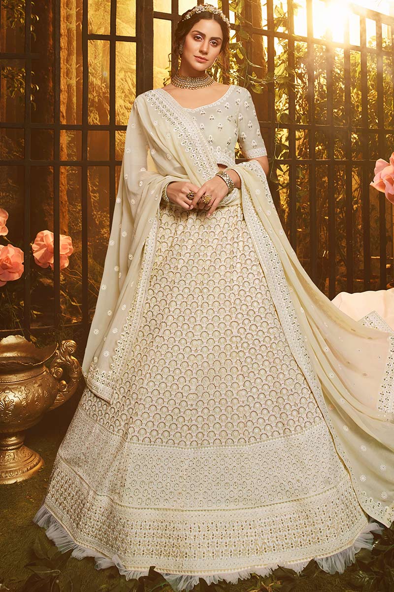 Buy White Designer Navratra Special Party Wear Lehenga Choli | Wedding  Lehenga Choli