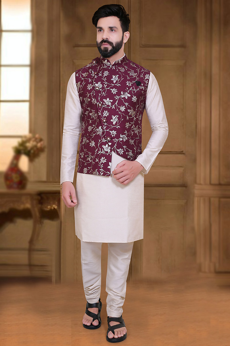 Kurta Pajama Shalwar Kameez Waistcoat Style Designer Kurta Pajama