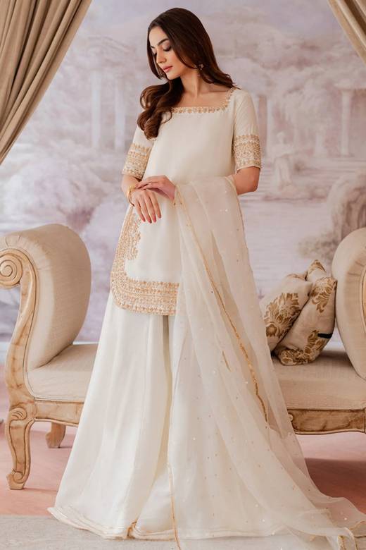 casual sharara dress for women White Suits Casual gharara Color:Ivory Knit Rib INFL Evelyn Ortiz Pale Lilac Multiway Bridesmaid It is sleeveless allowing