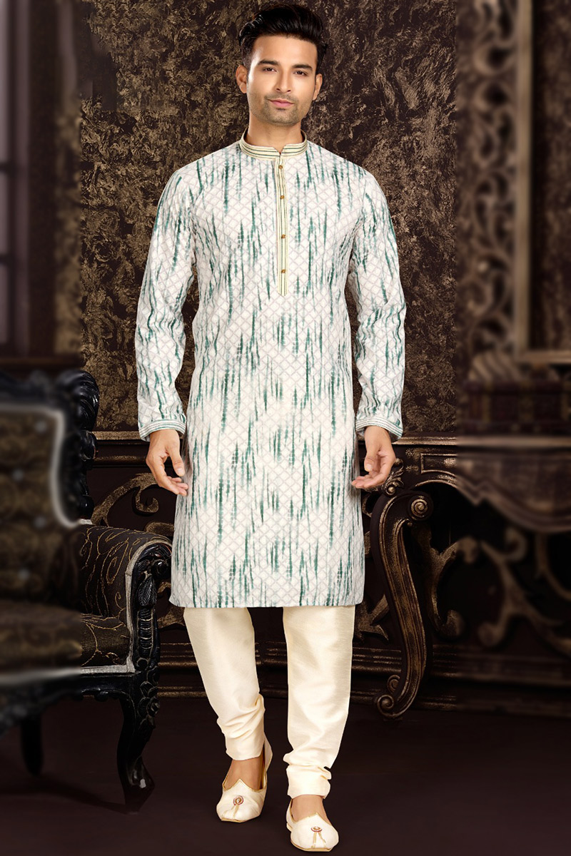 Buy Dress Poly Cotton Off White Men Kurta Pajama MKPA04622