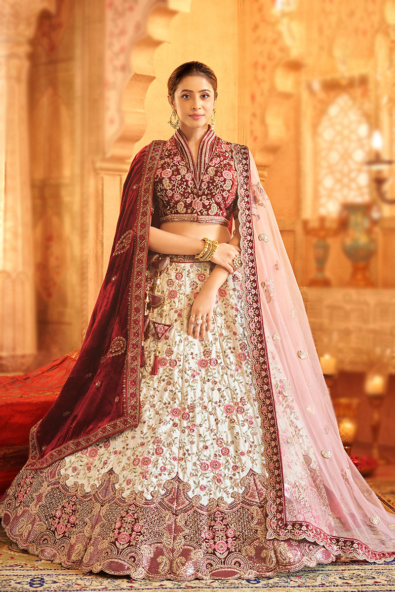 collar blouse with lehenga