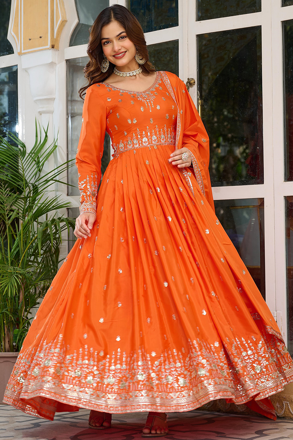 Dress With Dupatta Anarkali Flowy Indian Dresses Religious Function Wear Heavy Embroidery Work Anarkali Gown Suits Dress With Dupatta Anarkali Flowy Indian Dresses Religious Function Wear Heavy Embroidery Work Anarkali Gown Suits