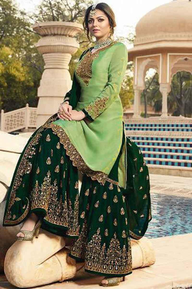 Store Green/Cream Pakistani Indian Sharara 3 p