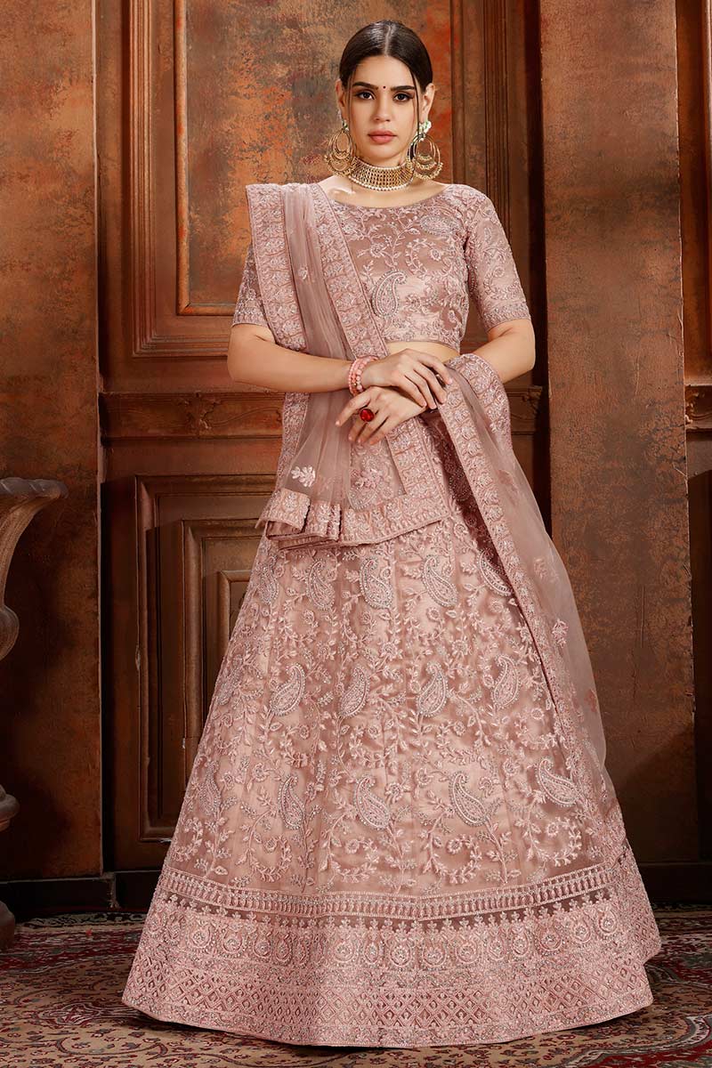 Buy Pale Pink Net Lehenga Choli With Stone Work Online - LLCV01303 | Andaaz Fashion Buy Pale Pink Net Lehenga Choli With Stone Work Online - LLCV01303 | Andaaz Fashion